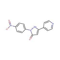 O=c1cc(-c2ccncc2)[nH]n1-c1ccc([N+](=O)[O-])cc1 ZINC000063539590