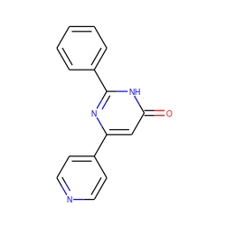 O=c1cc(-c2ccncc2)nc(-c2ccccc2)[nH]1 ZINC000000025645