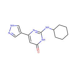 O=c1cc(-c2cn[nH]c2)nc(NC2CCCCC2)[nH]1 ZINC000101473266