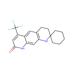 O=c1cc(C(F)(F)F)c2cc3c(cc2[nH]1)NC1(CCCCC1)CC3 ZINC000012349504