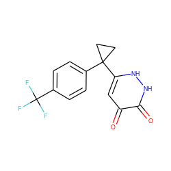 O=c1cc(C2(c3ccc(C(F)(F)F)cc3)CC2)[nH][nH]c1=O ZINC000205759030