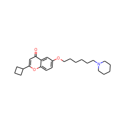 O=c1cc(C2CCC2)oc2ccc(OCCCCCCN3CCCCC3)cc12 ZINC000013454462