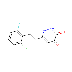 O=c1cc(CCc2c(F)cccc2Cl)[nH][nH]c1=O ZINC000205735130