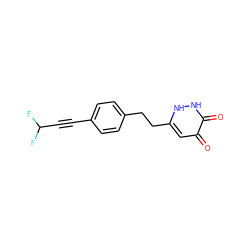 O=c1cc(CCc2ccc(C#CC(F)F)cc2)[nH][nH]c1=O ZINC001772590546