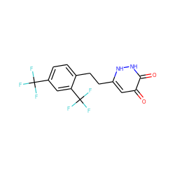 O=c1cc(CCc2ccc(C(F)(F)F)cc2C(F)(F)F)[nH][nH]c1=O ZINC000206416054