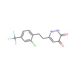 O=c1cc(CCc2ccc(C(F)(F)F)cc2Cl)[nH][nH]c1=O ZINC000205734421