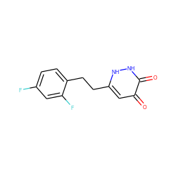 O=c1cc(CCc2ccc(F)cc2F)[nH][nH]c1=O ZINC000205731258