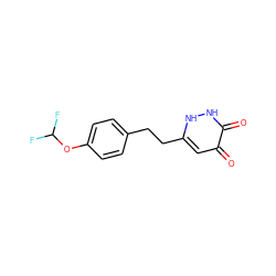 O=c1cc(CCc2ccc(OC(F)F)cc2)[nH][nH]c1=O ZINC000205739239