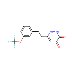 O=c1cc(CCc2cccc(OC(F)(F)F)c2)[nH][nH]c1=O ZINC000205734792