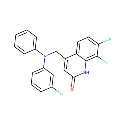 O=c1cc(CN(c2ccccc2)c2cccc(Cl)c2)c2ccc(F)c(F)c2[nH]1 ZINC000073197052