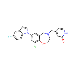 O=c1cc(CN2CCOc3c(Cl)cc(-n4ccc5cc(F)ccc54)cc3C2)cc[nH]1 ZINC000199947368