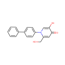 O=c1cc(CO)n(-c2ccc(-c3ccccc3)cc2)cc1O ZINC000299866151