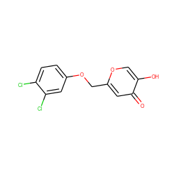 O=c1cc(COc2ccc(Cl)c(Cl)c2)occ1O ZINC000096272010