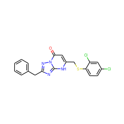 O=c1cc(CSc2ccc(Cl)cc2Cl)[nH]c2nc(Cc3ccccc3)nn12 ZINC000103236979