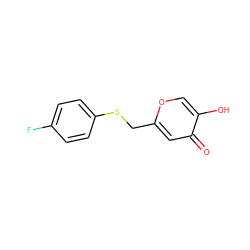 O=c1cc(CSc2ccc(F)cc2)occ1O ZINC000001604611