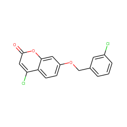 O=c1cc(Cl)c2ccc(OCc3cccc(Cl)c3)cc2o1 ZINC000103243534