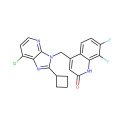 O=c1cc(Cn2c(C3CCC3)nc3c(Cl)ccnc32)c2ccc(F)c(F)c2[nH]1 ZINC000059097276