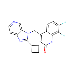 O=c1cc(Cn2c(C3CCC3)nc3ccncc32)c2ccc(F)c(F)c2[nH]1 ZINC000072108962