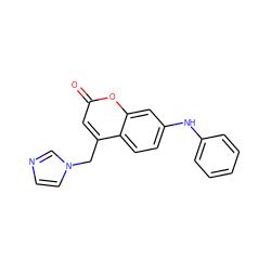 O=c1cc(Cn2ccnc2)c2ccc(Nc3ccccc3)cc2o1 ZINC000066124333