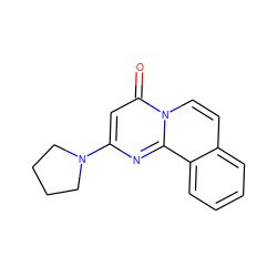 O=c1cc(N2CCCC2)nc2c3ccccc3ccn12 ZINC000013608158