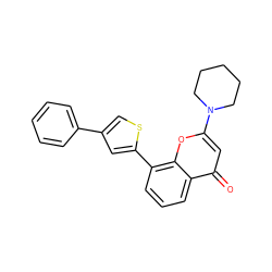 O=c1cc(N2CCCCC2)oc2c(-c3cc(-c4ccccc4)cs3)cccc12 ZINC000101172310