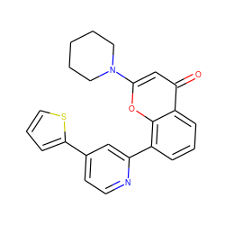 O=c1cc(N2CCCCC2)oc2c(-c3cc(-c4cccs4)ccn3)cccc12 ZINC000100078039