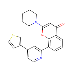 O=c1cc(N2CCCCC2)oc2c(-c3cc(-c4ccsc4)ccn3)cccc12 ZINC000100077974