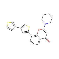 O=c1cc(N2CCCCC2)oc2c(-c3cc(-c4ccsc4)cs3)cccc12 ZINC000101172350