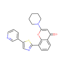 O=c1cc(N2CCCCC2)oc2c(-c3ncc(-c4cccnc4)s3)cccc12 ZINC000100078009