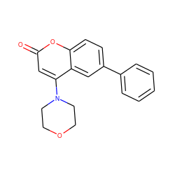 O=c1cc(N2CCOCC2)c2cc(-c3ccccc3)ccc2o1 ZINC000049777340