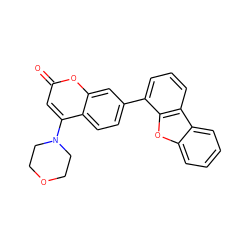 O=c1cc(N2CCOCC2)c2ccc(-c3cccc4c3oc3ccccc34)cc2o1 ZINC000049777313