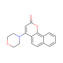 O=c1cc(N2CCOCC2)c2ccc3ccccc3c2o1 ZINC000013608042