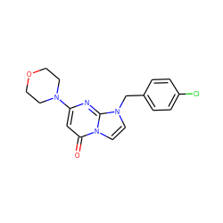 O=c1cc(N2CCOCC2)nc2n(Cc3ccc(Cl)cc3)ccn12 ZINC000073310873