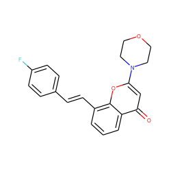 O=c1cc(N2CCOCC2)oc2c(/C=C/c3ccc(F)cc3)cccc12 ZINC000013677223