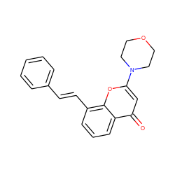 O=c1cc(N2CCOCC2)oc2c(/C=C/c3ccccc3)cccc12 ZINC000013677202