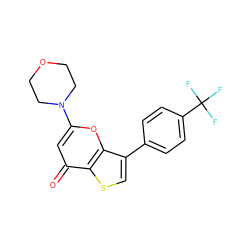 O=c1cc(N2CCOCC2)oc2c(-c3ccc(C(F)(F)F)cc3)csc12 ZINC000101661779