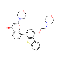 O=c1cc(N2CCOCC2)oc2c(-c3ccc(OCCN4CCOCC4)c4c3sc3ccccc34)cccc12 ZINC000101696406