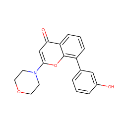 O=c1cc(N2CCOCC2)oc2c(-c3cccc(O)c3)cccc12 ZINC000013677243