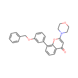 O=c1cc(N2CCOCC2)oc2c(-c3cccc(OCc4ccccc4)c3)cccc12 ZINC000013677190