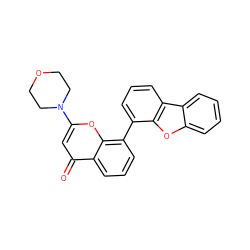 O=c1cc(N2CCOCC2)oc2c(-c3cccc4c3oc3ccccc34)cccc12 ZINC000013677229