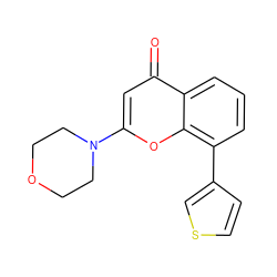 O=c1cc(N2CCOCC2)oc2c(-c3ccsc3)cccc12 ZINC000013677214