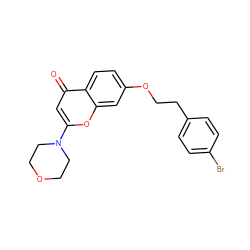 O=c1cc(N2CCOCC2)oc2cc(OCCc3ccc(Br)cc3)ccc12 ZINC000013677030