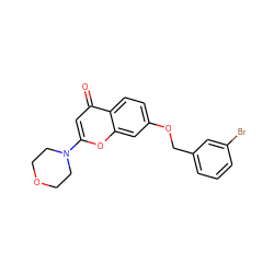 O=c1cc(N2CCOCC2)oc2cc(OCc3cccc(Br)c3)ccc12 ZINC000013677016