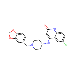 O=c1cc(NC2CCN(Cc3ccc4c(c3)OCO4)CC2)c2cc(Cl)ccc2[nH]1 ZINC000036126676