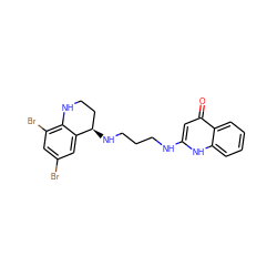 O=c1cc(NCCCN[C@@H]2CCNc3c(Br)cc(Br)cc32)[nH]c2ccccc12 ZINC000003925580