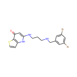 O=c1cc(NCCCNCc2cc(Br)cc(Br)c2)[nH]c2ccsc12 ZINC000028359759