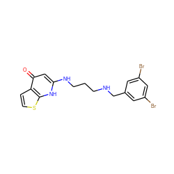 O=c1cc(NCCCNCc2cc(Br)cc(Br)c2)[nH]c2sccc12 ZINC000028351212