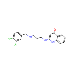 O=c1cc(NCCCNCc2ccc(Cl)c(Cl)c2)[nH]c2ccccc12 ZINC000003923734