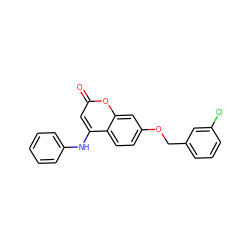 O=c1cc(Nc2ccccc2)c2ccc(OCc3cccc(Cl)c3)cc2o1 ZINC000103243507