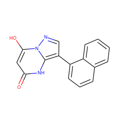 O=c1cc(O)n2ncc(-c3cccc4ccccc34)c2[nH]1 ZINC000169345697